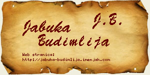 Jabuka Budimlija vizit kartica